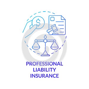 Professional liability insurance blue gradient concept icon