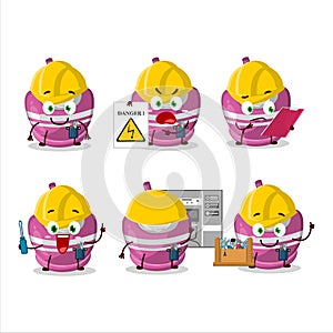 Professional Lineman pink sugar candy cartoon character with tools