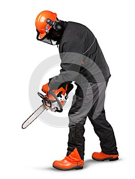 Professional logger safety gear photo