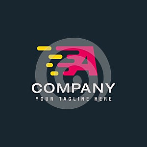 Professional logo template. The letter A logo, the Logo element, can be used for logistics, transportation, moving forward, for