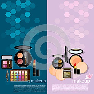 Professional make-up glamor details cosmetology banners