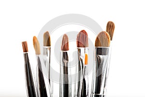 Professional makeup brushes, isolated on wihte