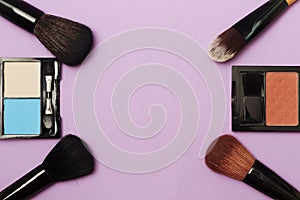 Professional makeup brushes and tools, make-up products set