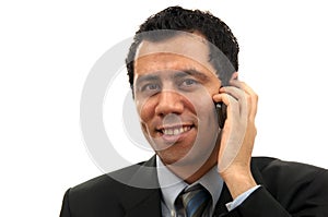 Professional man answering the phone