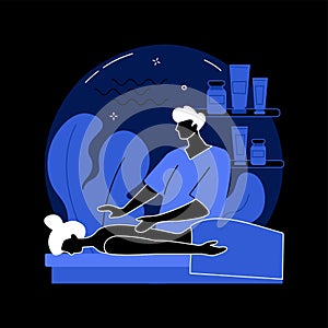 Professional massage therapy abstract concept vector illustration.