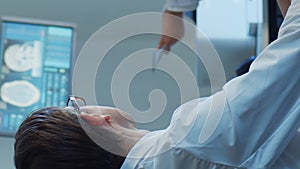 Professional medical doctors working in hospital office making computer research. Medicine, healthcare and technology