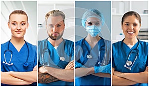 Professional medical doctors working in hospital office, Portrait of young and confident physicians.