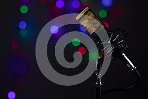 Professional microphone with colorful background