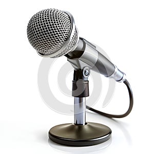 Microphone on Stand with white Background