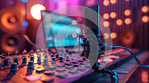 Studio Microphone and Soundboard