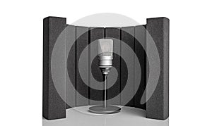 Professional microphone and a studio microphone screen for recording in the studio and Broadcast.
