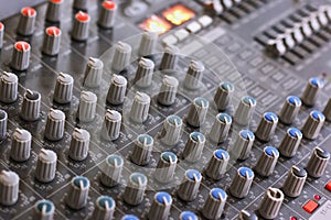 Professional mixing console silver color