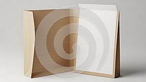 Kraft Paper Folder Mockup with Blank Documents