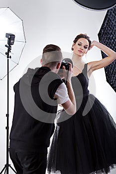 Professional model at work