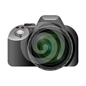 Professional modern digital camera with wide short lens