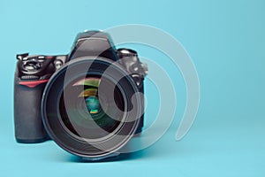 Professional modern DSLR camera photo