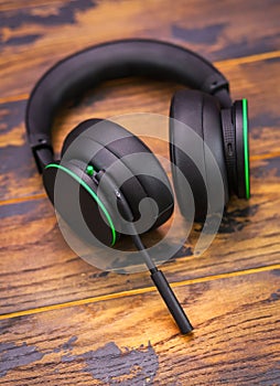 Professional Modern headphones with a microphone for gamers