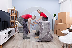 Professional Movers Doing Home Relocation