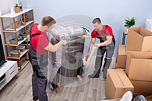 Professional Movers Doing Home Relocation photo