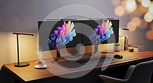 Professional multi-monitor computer setup