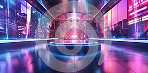 Professional News Studio Setup. Dynamic news studio background concept