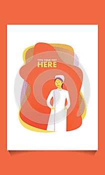 Professional Nurse Character in Medical Hospital on abstract background, Health Care and Doctor Woman. Flat Cartoon Vector