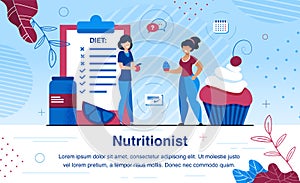 Professional Nutritionist Flat Vector Banner