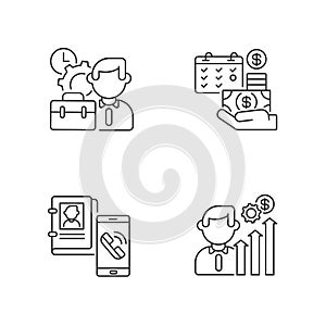 Professional occupation linear icons set