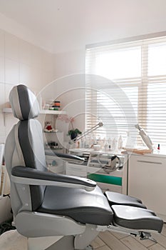 Professional pedicure chair, office for cosmetic procedures. Salon spa and beauty