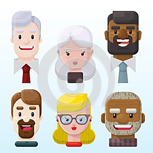 Professional People and Coworkers Flat Vector Cartoon Graphic Illustration Set