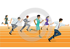 Professional people running