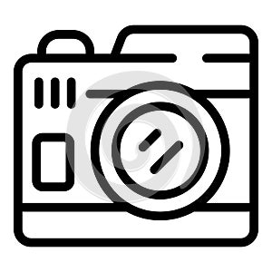 Professional photo camera icon outline vector. Capture images device