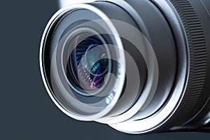 Professional Photo lens with reflection closeup