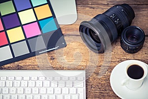 Professional photograper desk