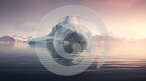 Professional photograph of iceberg floating in arctic waters.