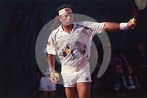 professional player ,guillermo vilas ,during single,match argentina