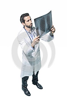 Professional radiologist checking a patient`s radiography