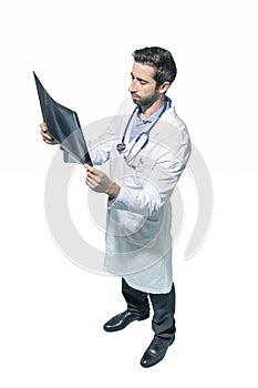 Professional radiologist checking a patient`s radiography