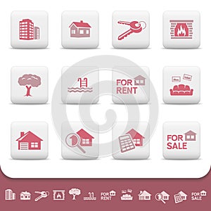 Professional real estate business vector icon set