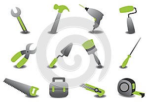 Professional repairing tools icons