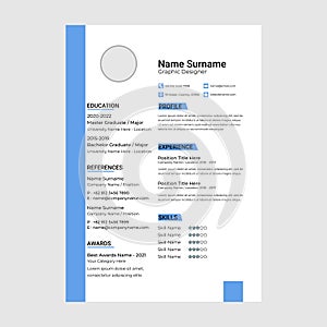 Professional resume template perfect for applying for a job