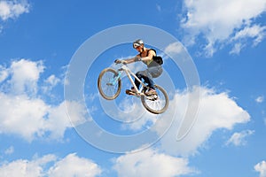 A professional rider at the MTB (Mountain Biking) competition