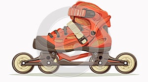 Professional Roller Skate Isolated on White Background Vector Illustration