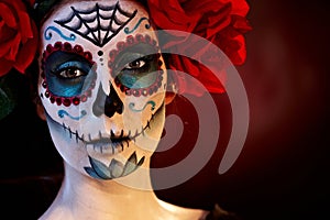 Professional santa muerte makeup photo