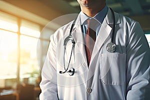 Professional Scientist in Lab Coat and Tie