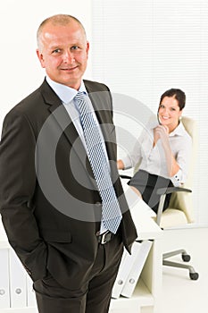Professional senior businessman office secretary