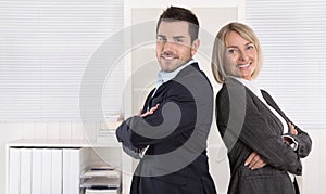 Professional senior and junior business team in portrait in the