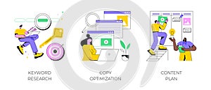 Professional SEO services abstract concept vector illustrations.