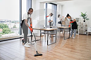 Professional service team of cleaning company.