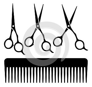 Professional set scissors with comb
